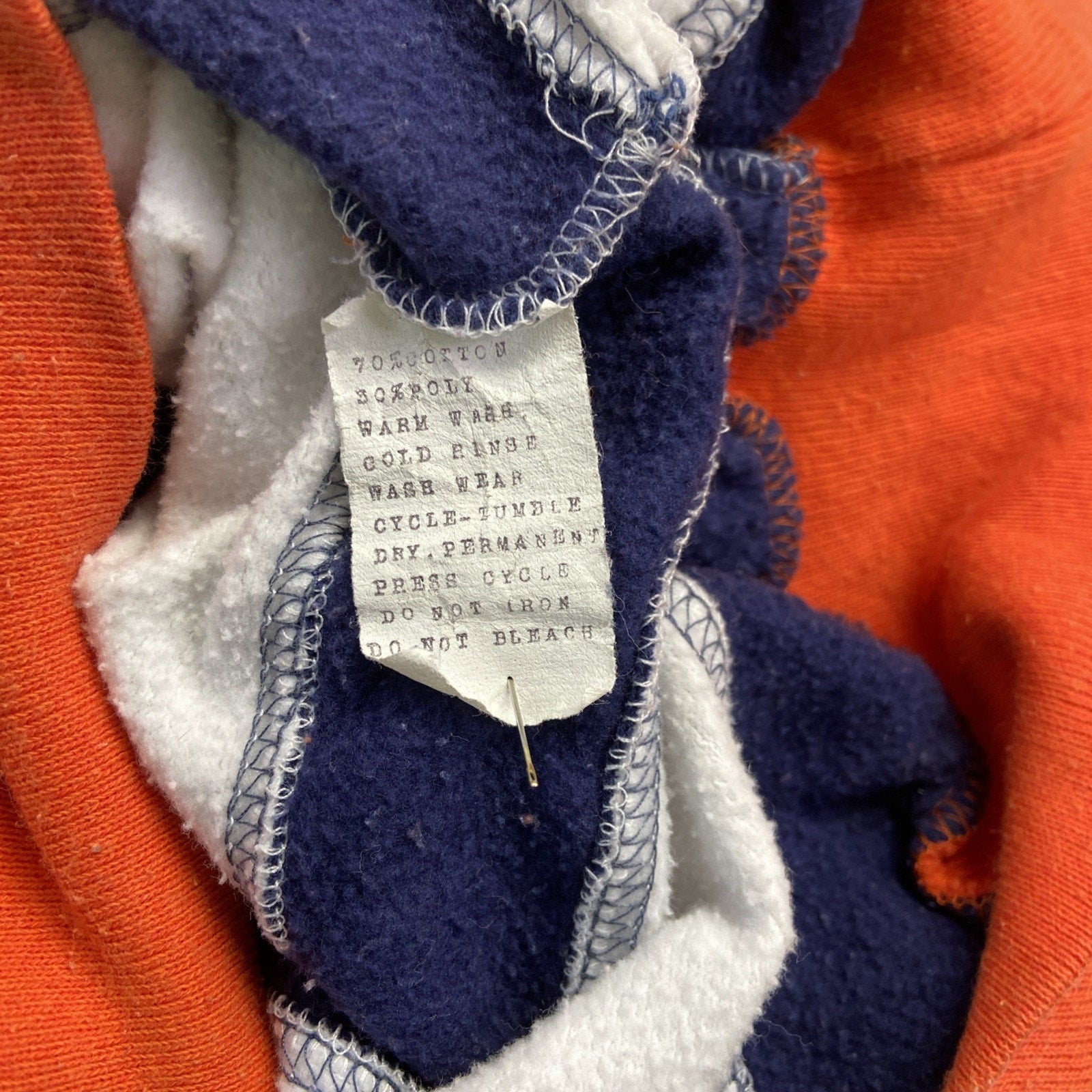 Vintage Auburn Tigers Sweatshirt Mens M Colorblock Fleece 90s Crewneck Pullover