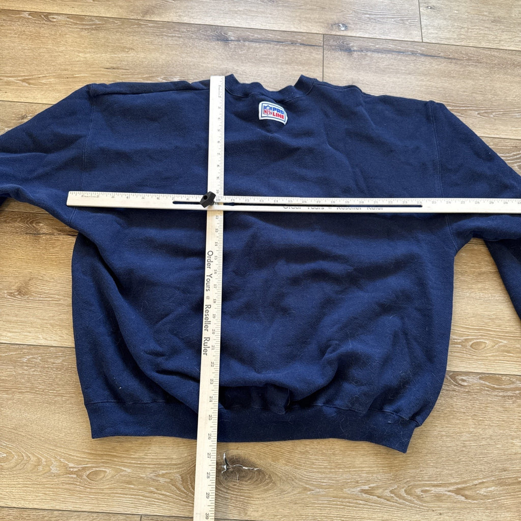 Vintage Dallas Cowboys Sweatshirt Mens M Grid Logo NFL Crewneck Navy Blue 90s