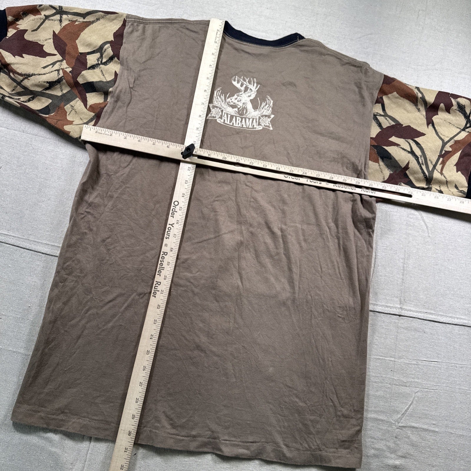 Vintage Deer Shirt Mens XL Camo Big Buck Hunting 90s Alabama Brown