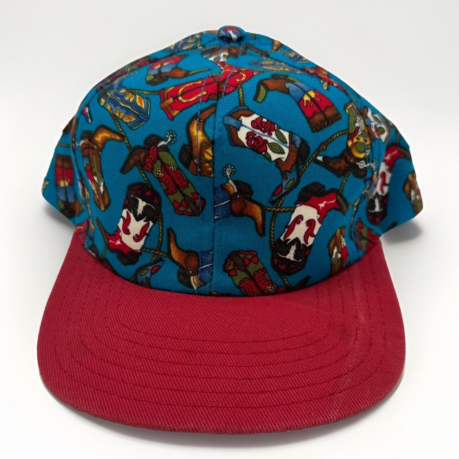 Cowboy Boots Hat Unisex Snapback AOP Western Rodeo Cap 90s Vintage