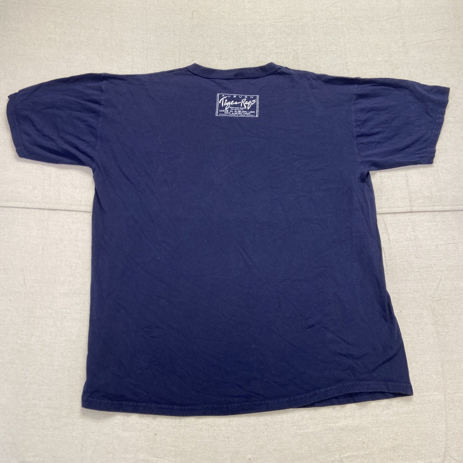 Vintage Auburn Tigers Shirt Mens XL Russell Athletic Blue Rags 90s War Eagle