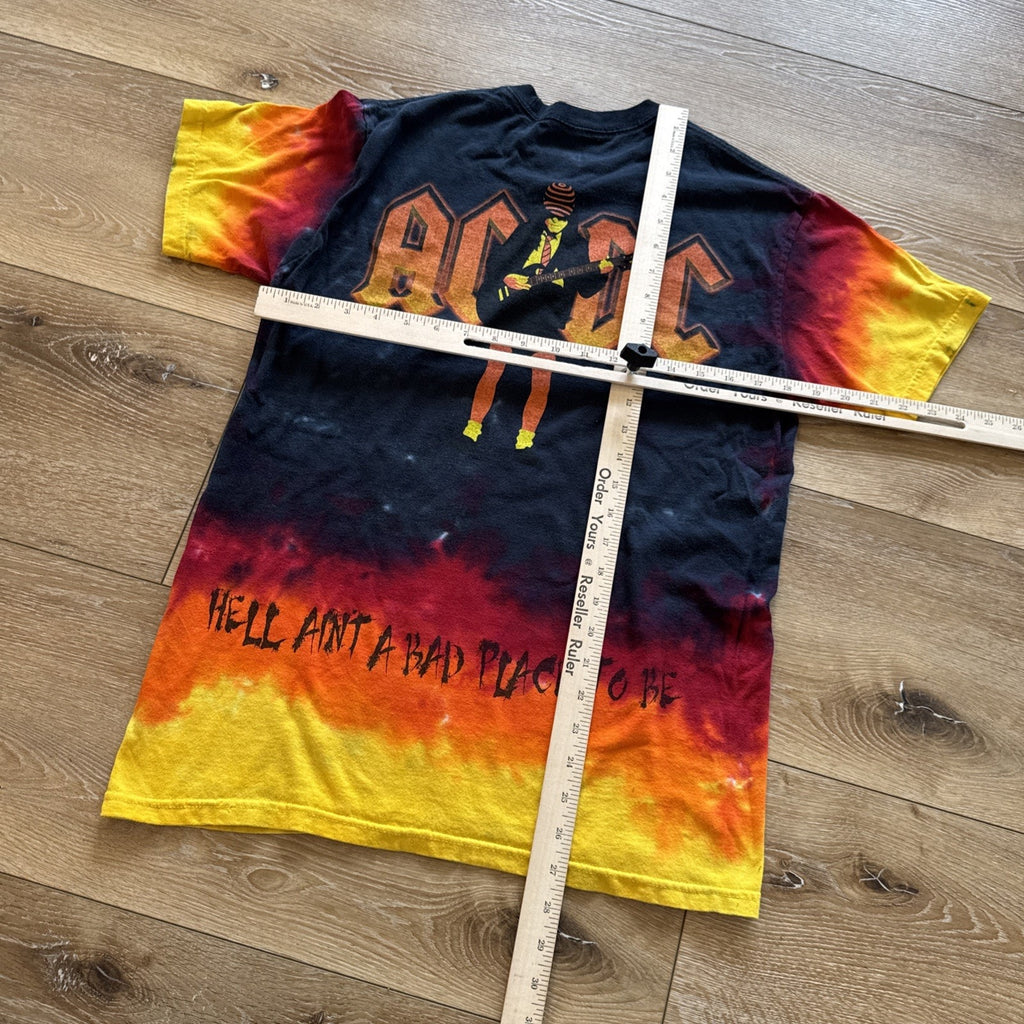 Vintage AC/DC Shirt Mens M Highway To He'll Band Tee Y2K Tie Dye Y2k