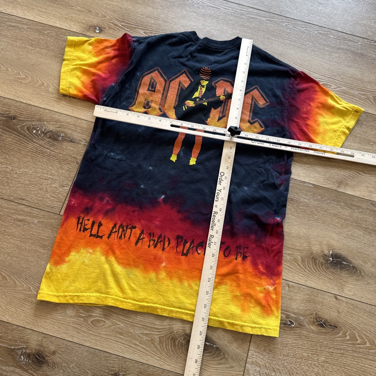 Vintage AC/DC Shirt Mens M Highway To He'll Band Tee Y2K Tie Dye Y2k
