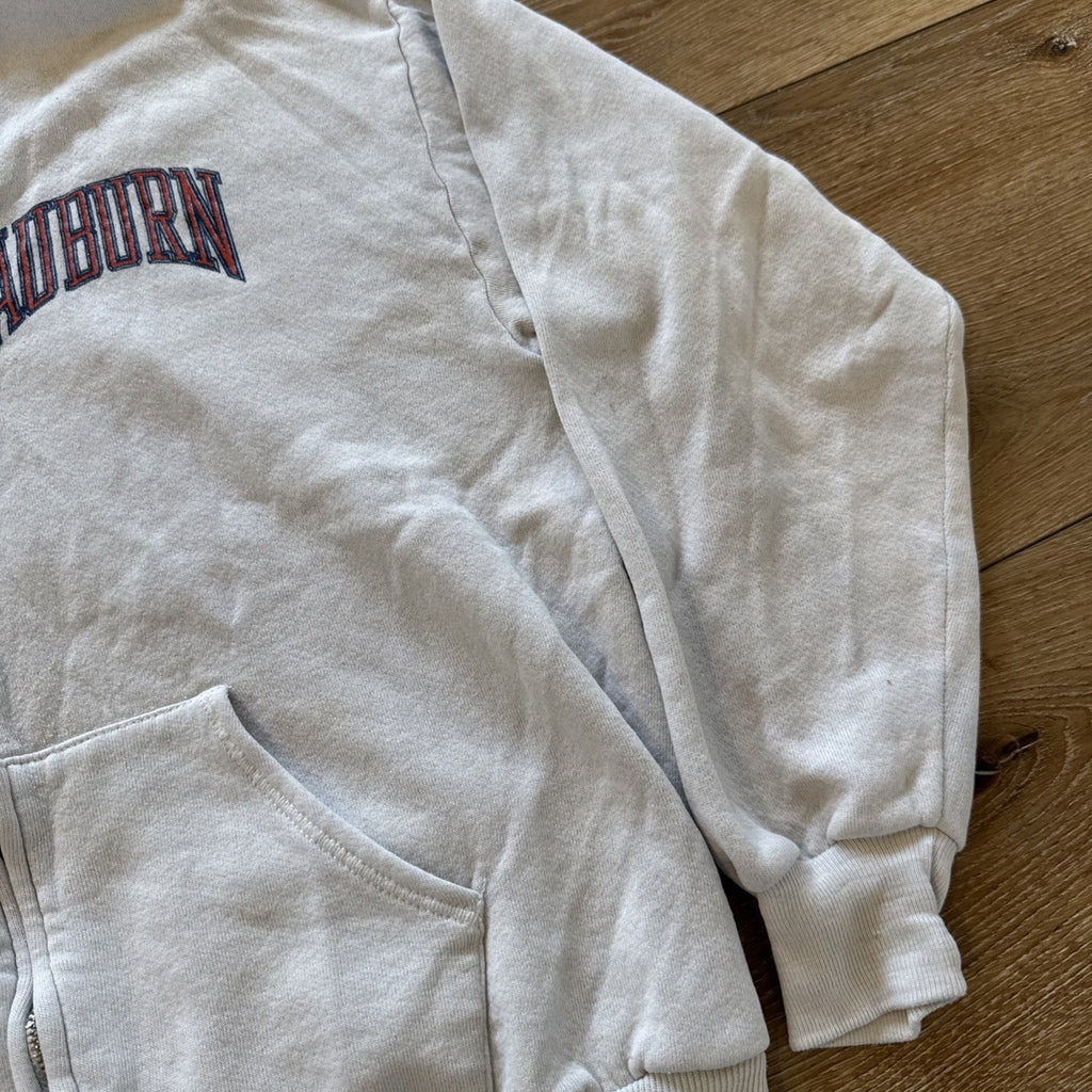 Vintage Auburn Tigers Sweatshirt Mens S White Cotto Fleece Hoodie 80s War Eagle