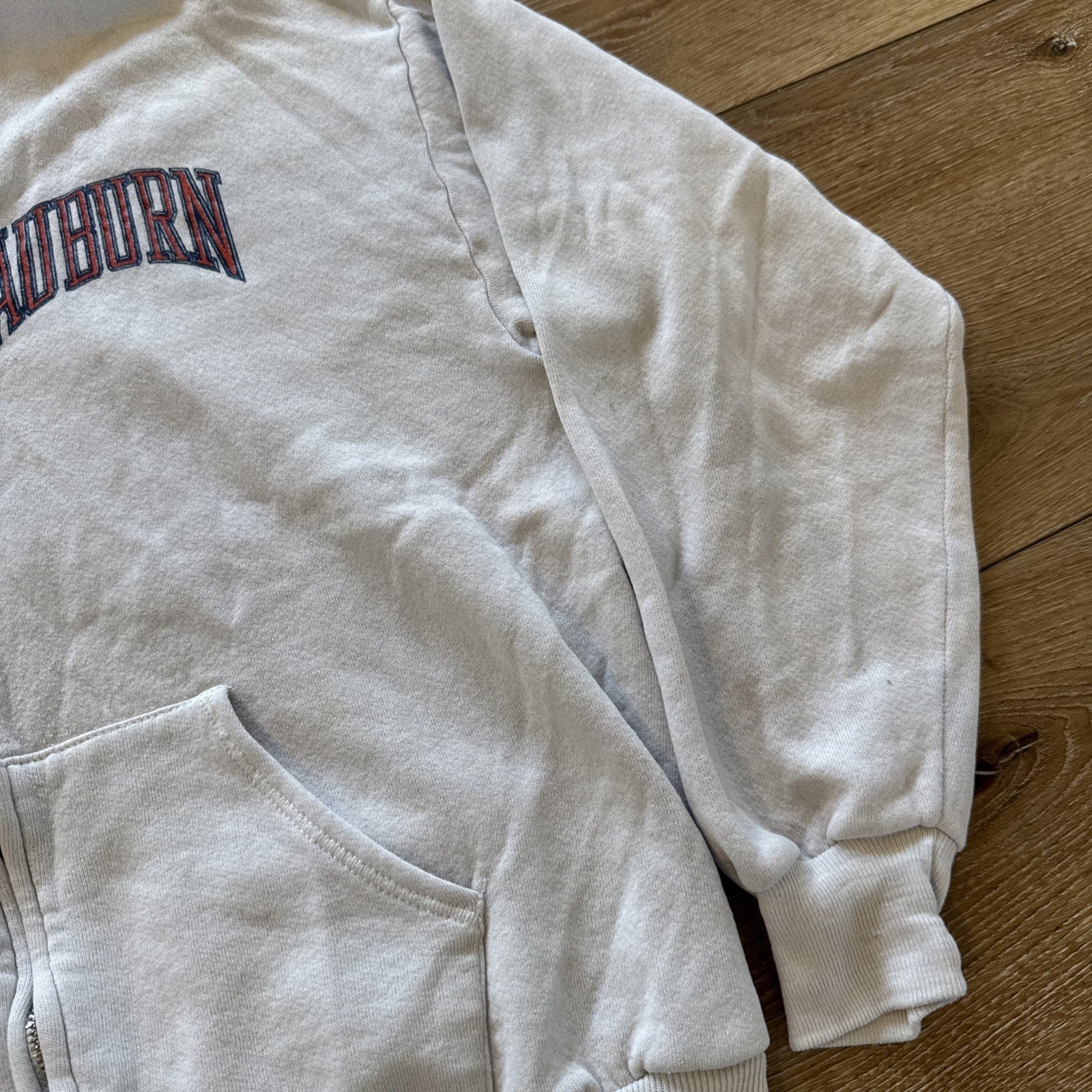 Vintage Auburn Tigers Sweatshirt Mens S White Cotto Fleece Hoodie 80s War Eagle