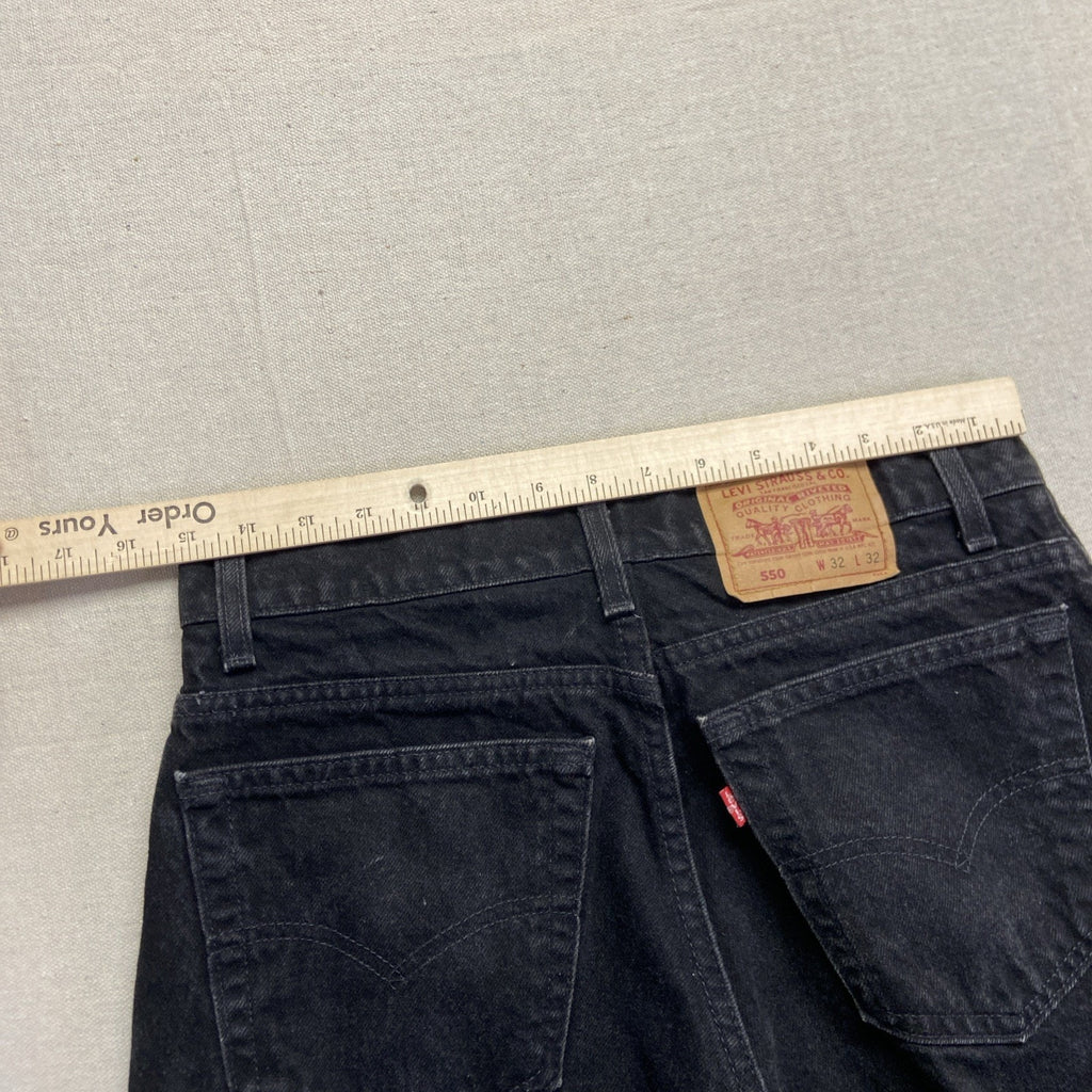 Vintage Levis 550 Jeans Mens 30 x 31 Black Relaxed Fit Straight Leg Denim 90s