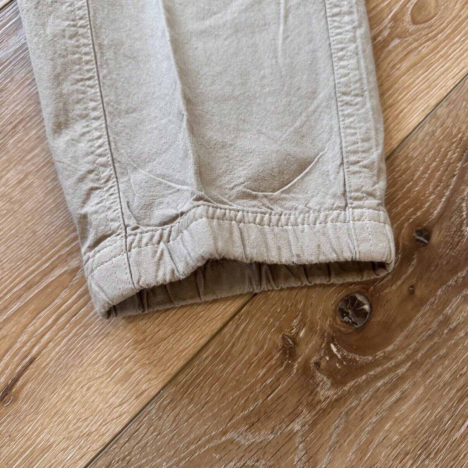 Vintage Bugle Boy Pants Men's 30 x 32 Tapered Leg Cargo 90s Beige Cotton