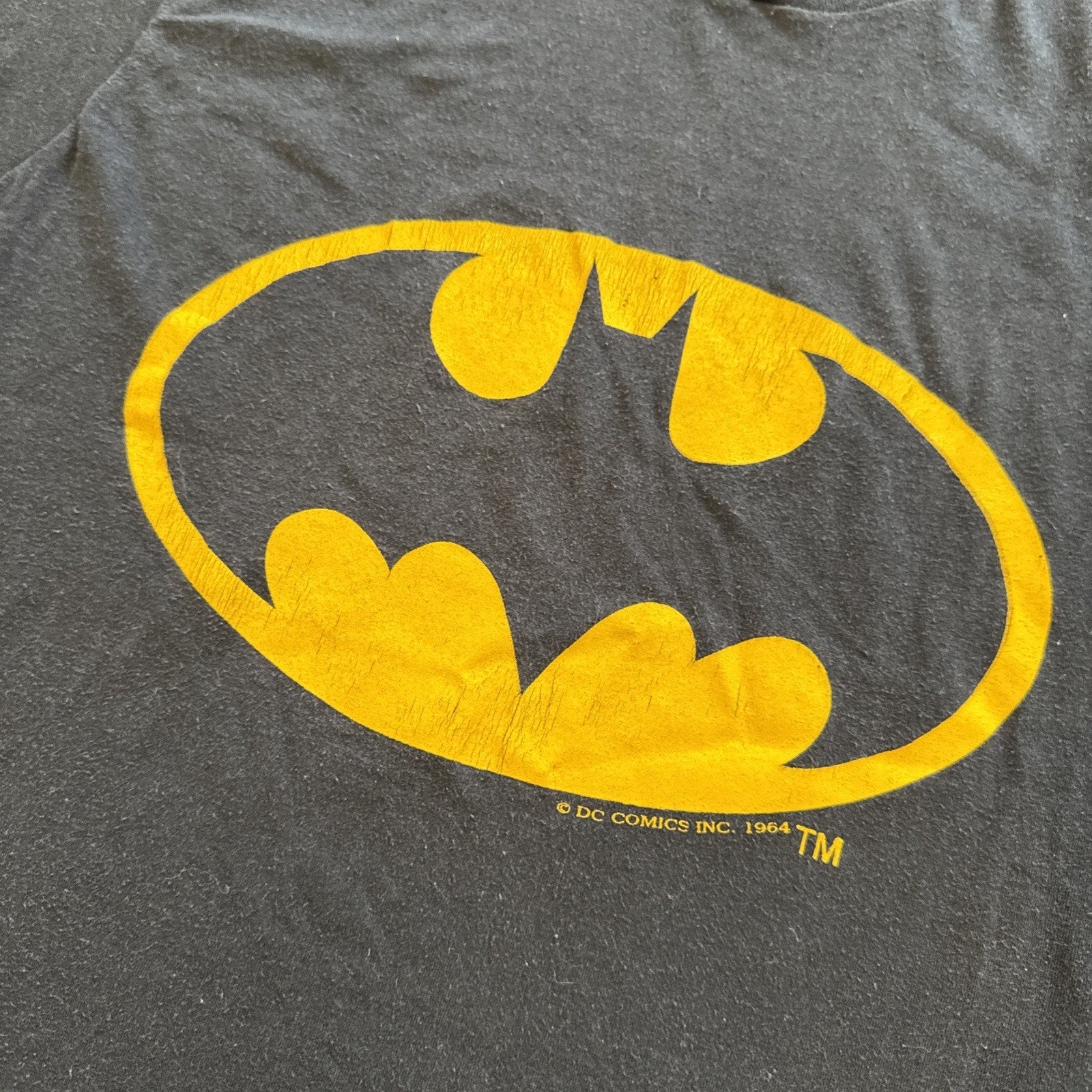 Batman Shirt Mens L Vintage Classic Logo DC Comics Black 90s 80s Screen Stars