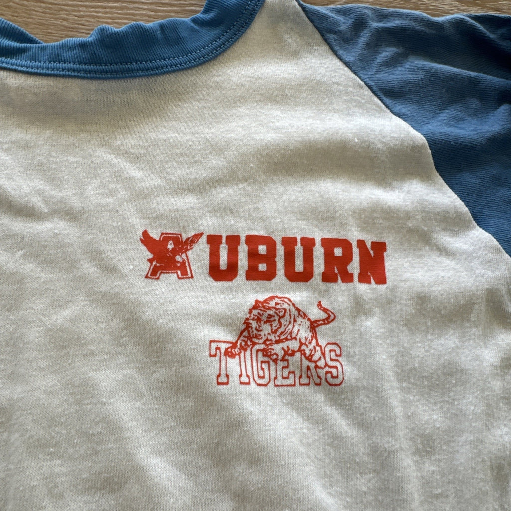 Vintage Auburn Tigers Shirt Mens L 70s Russell Athletic Raglan Baseball