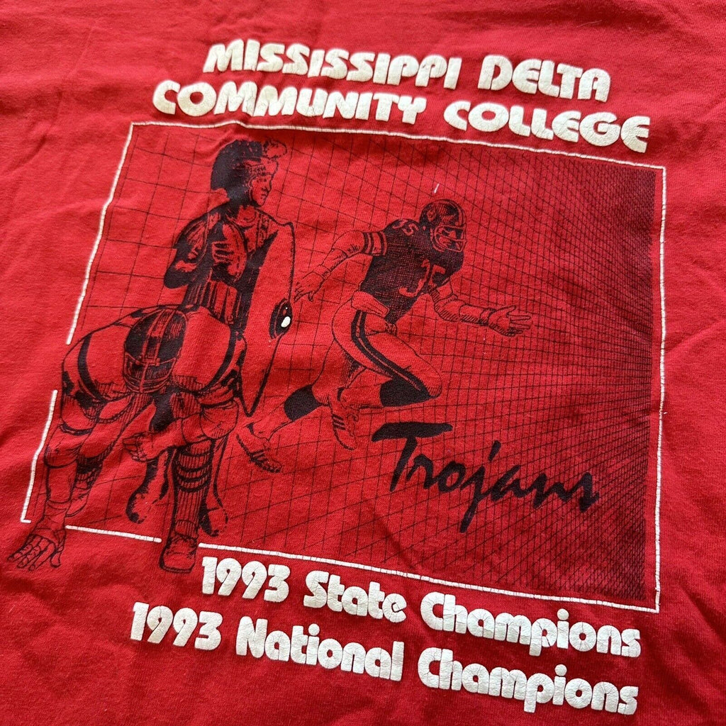 Vintage Mississippi Delta Shirt Mens XL Community College Red Cotton 90s