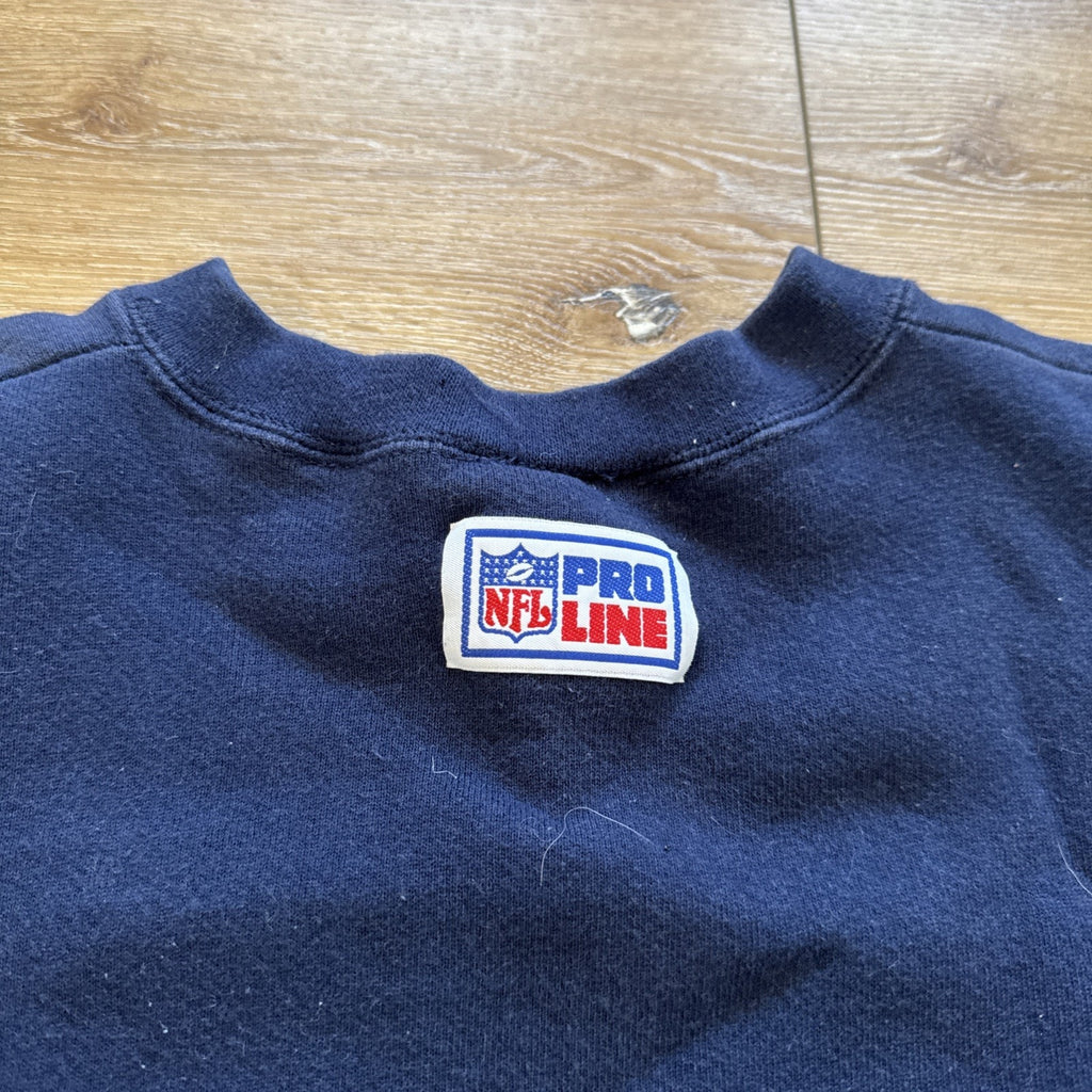 Vintage Dallas Cowboys Sweatshirt Mens M Grid Logo NFL Crewneck Navy Blue 90s
