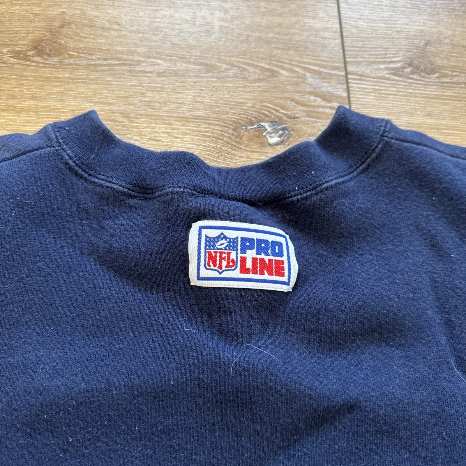 Vintage Dallas Cowboys Sweatshirt Mens M Grid Logo NFL Crewneck Navy Blue 90s