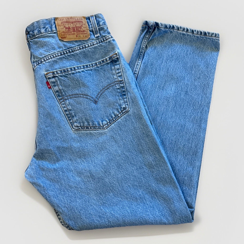 Vintage Levis 505 Jeans Mens 36 x 30 Denim Regular Fit Straight Leg 90s