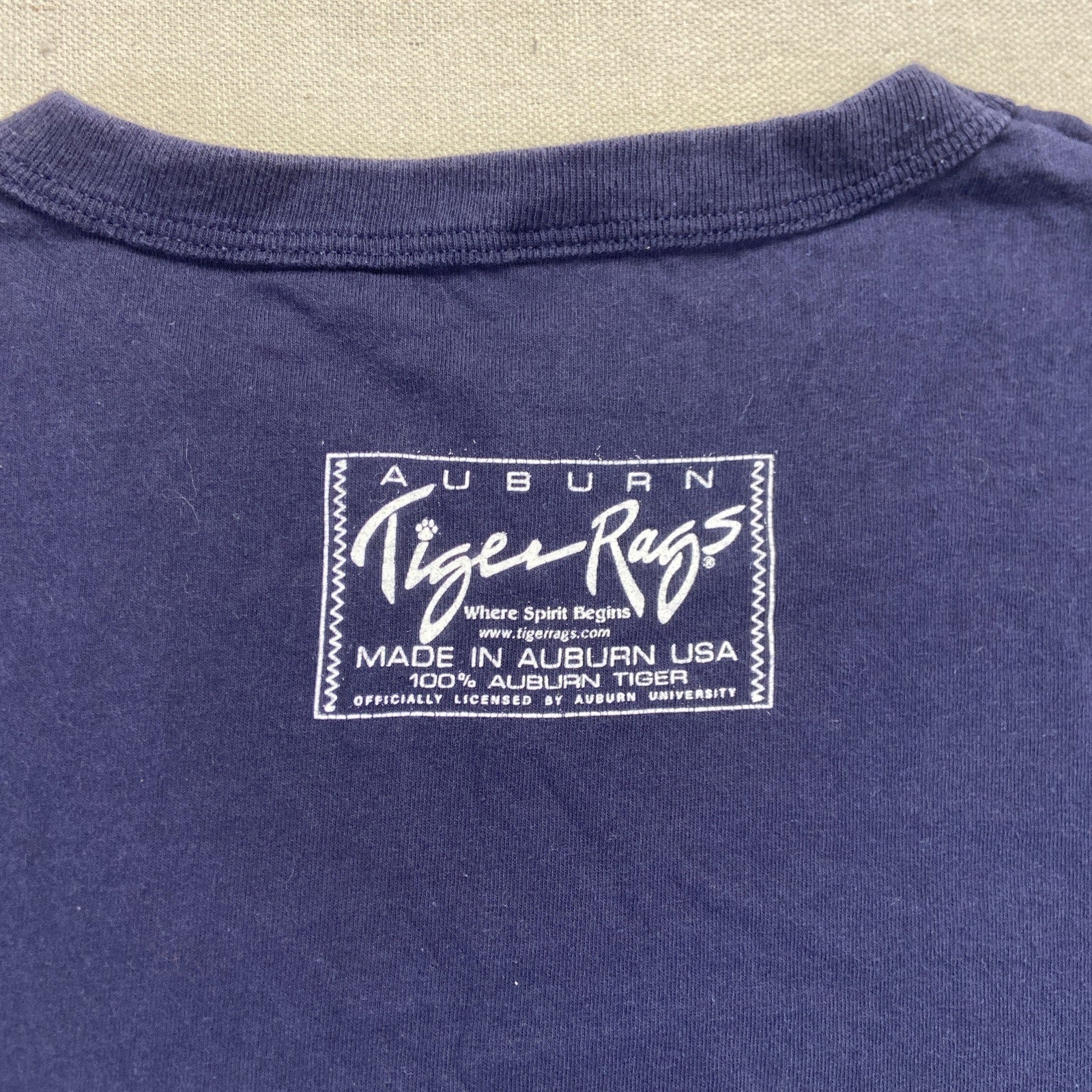 Vintage Auburn Tigers Shirt Mens XL Russell Athletic Blue Rags 90s War Eagle