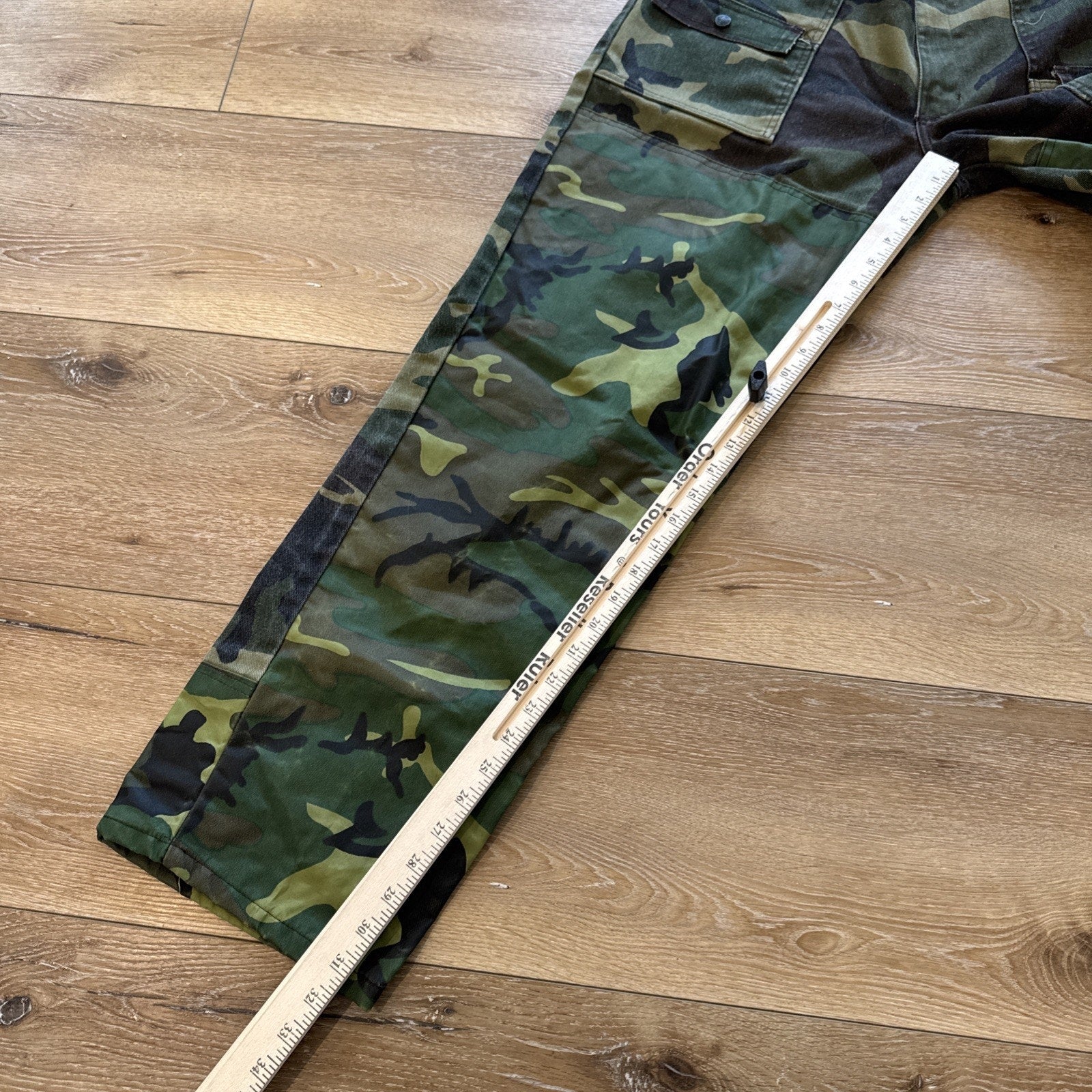 Liberty Pants Mens 36 x 32 Woodland Camo Workwear Vintage Boot Cut Double Knee