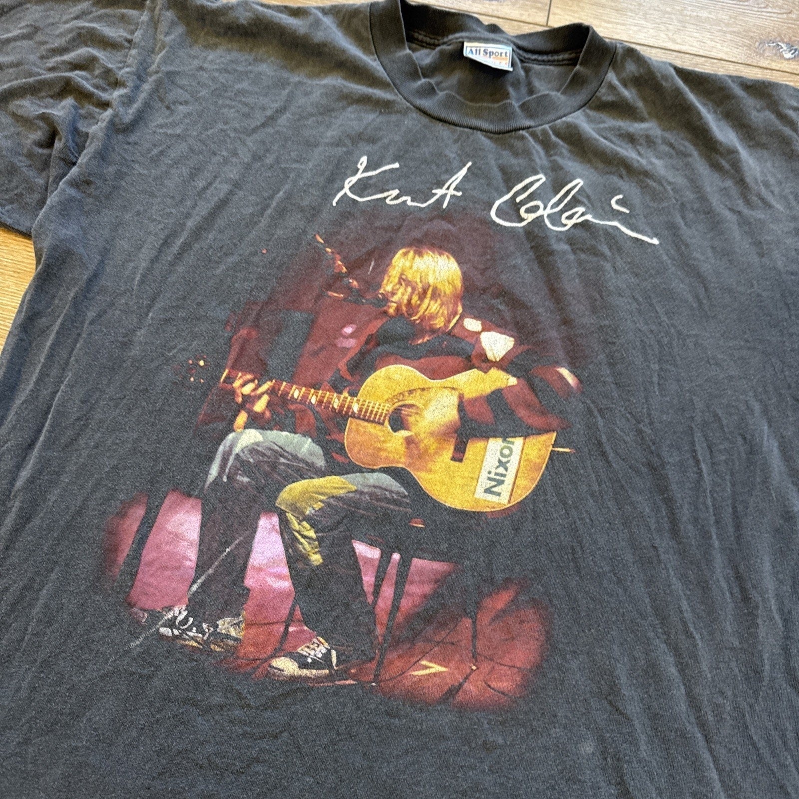 Vintage Nirvana Shirt Mens XL Kurt Cobain MTV Unplugged Black Distressed Grunge