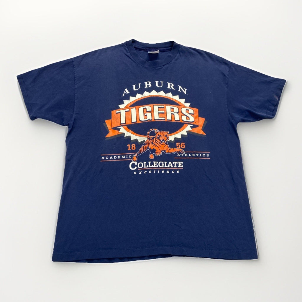 Vintage Auburn Tigers Shirt Mens XL Navy Blue Distressed 90s War Eagle