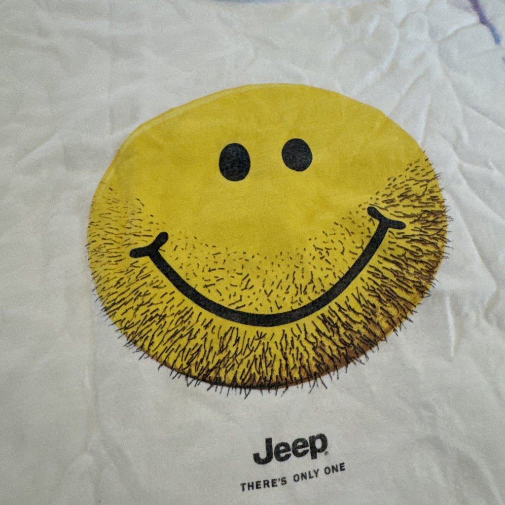 Jeep Shirt Womens XL Tie Dye Cropped Vintage Y2K Smiley Face Wrangler