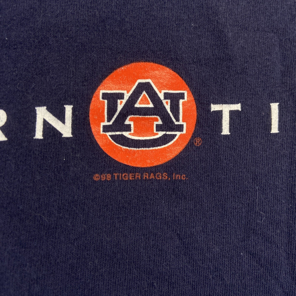Vintage Auburn Tigers Shirt Mens XL Russell Athletic Blue Rags 90s War Eagle