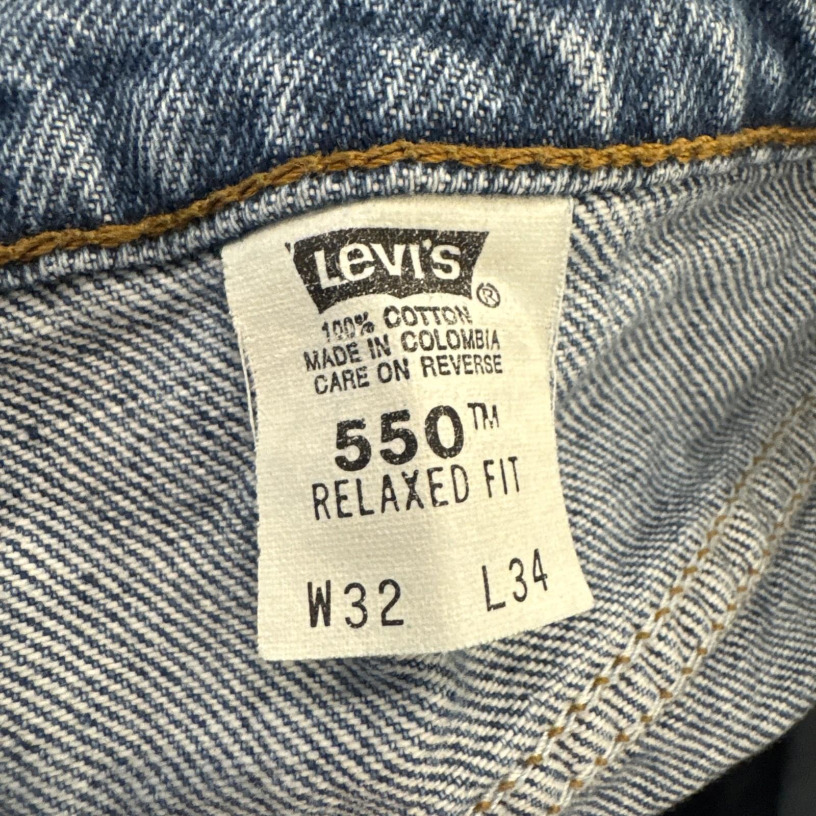 Vintage Levis 550 Jeans Mens 32 x 34 Relaxed Fit Denim Tapered Leg Orange Tab