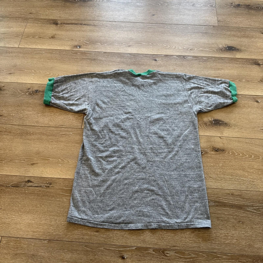 Vintage Slippery Rock Pride Shirt Mens L Ringer Russell Athletic 70s Gray