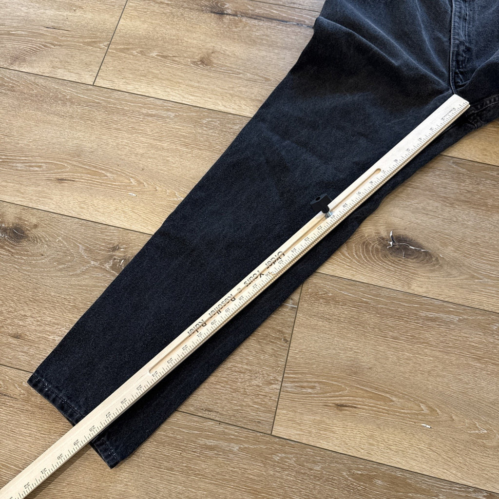 Vintage Levis 550 Jeans Womens 11 Jr 30 x 29 Relaxed Fit Black Denim Tapered Leg