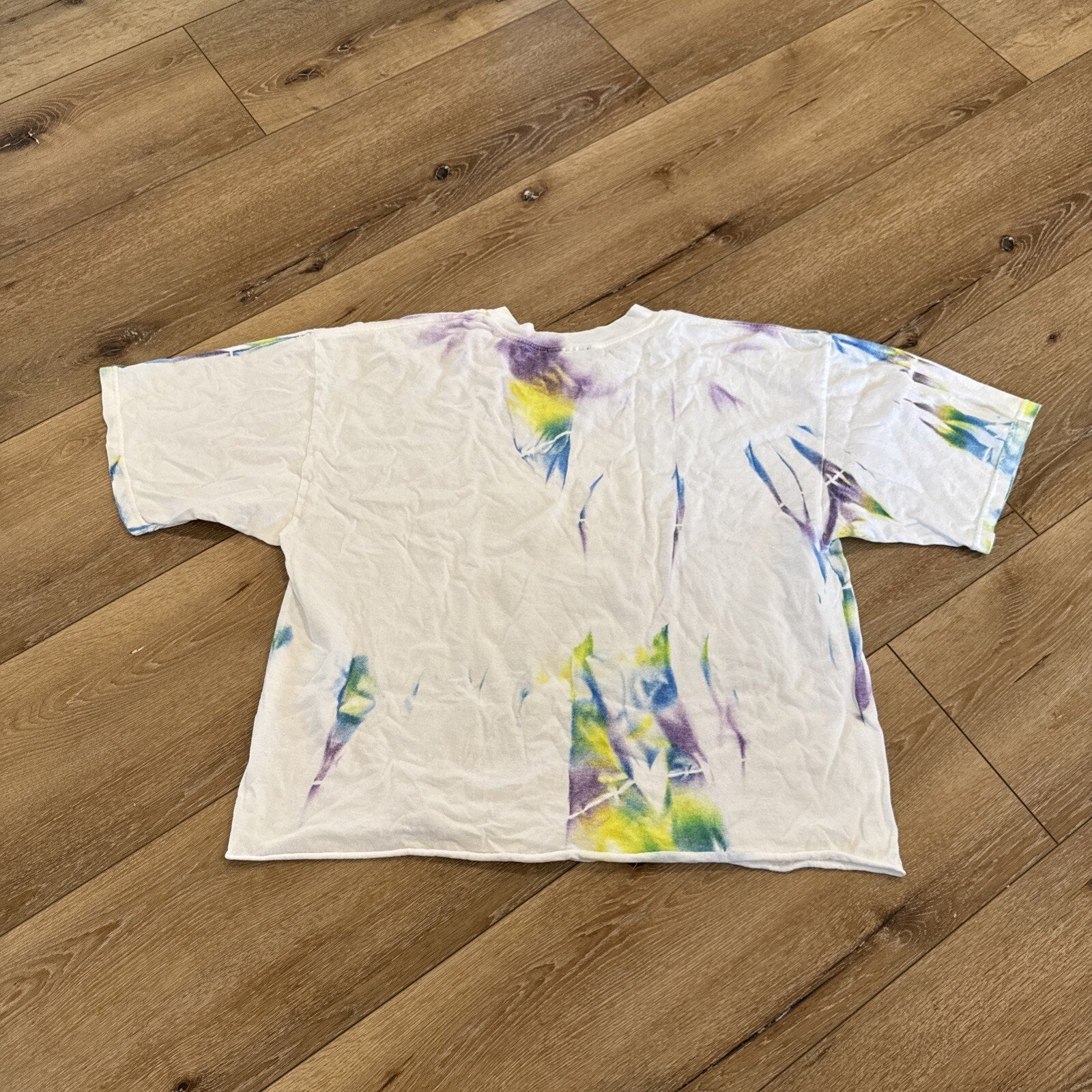 Jeep Shirt Womens XL Tie Dye Cropped Vintage Y2K Smiley Face Wrangler