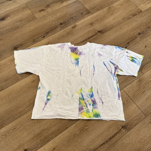 Jeep Shirt Womens XL Tie Dye Cropped Vintage Y2K Smiley Face Wrangler