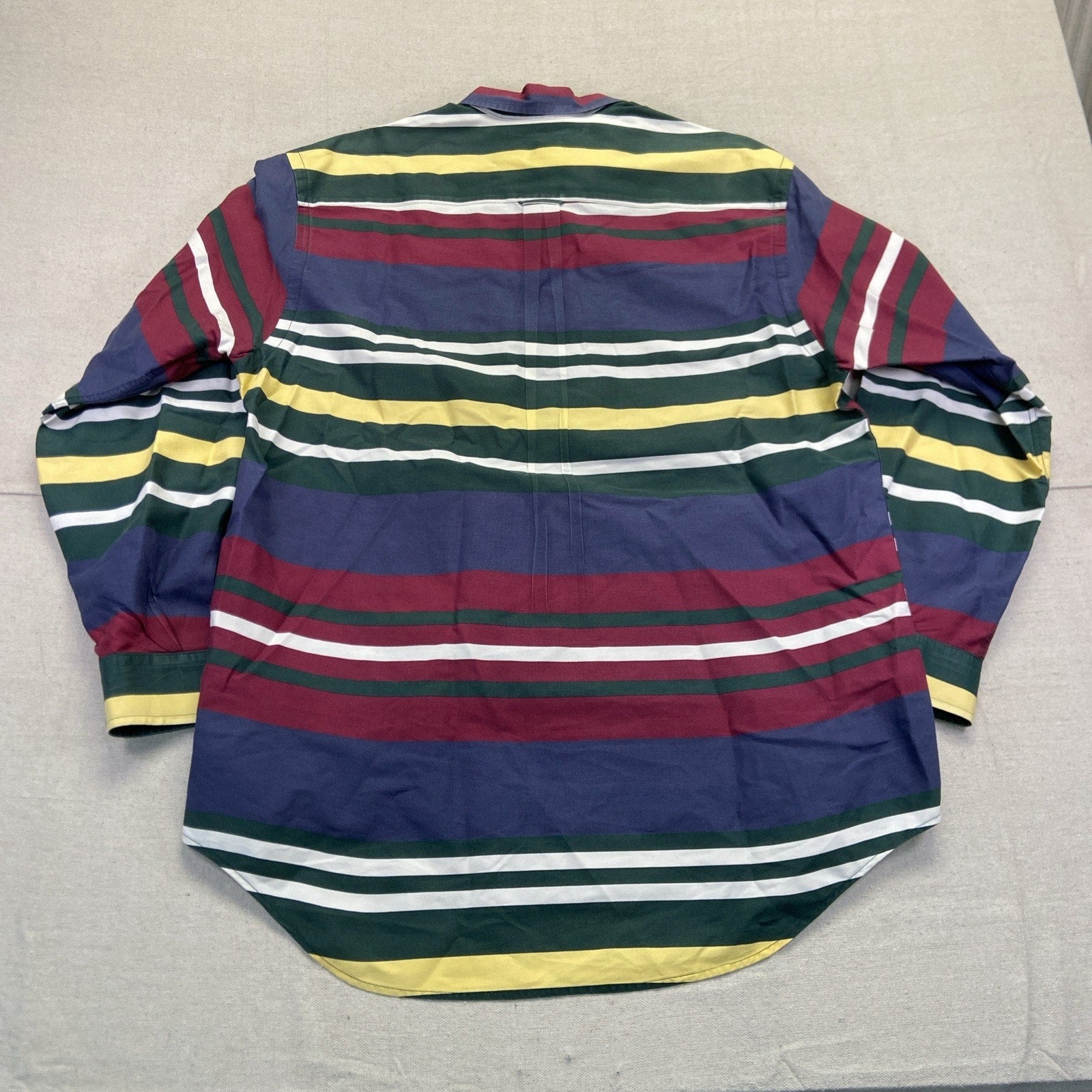 Vintage Nautica Men's L Colorblock Striped Long Sleeve Button Down 90s Preppy