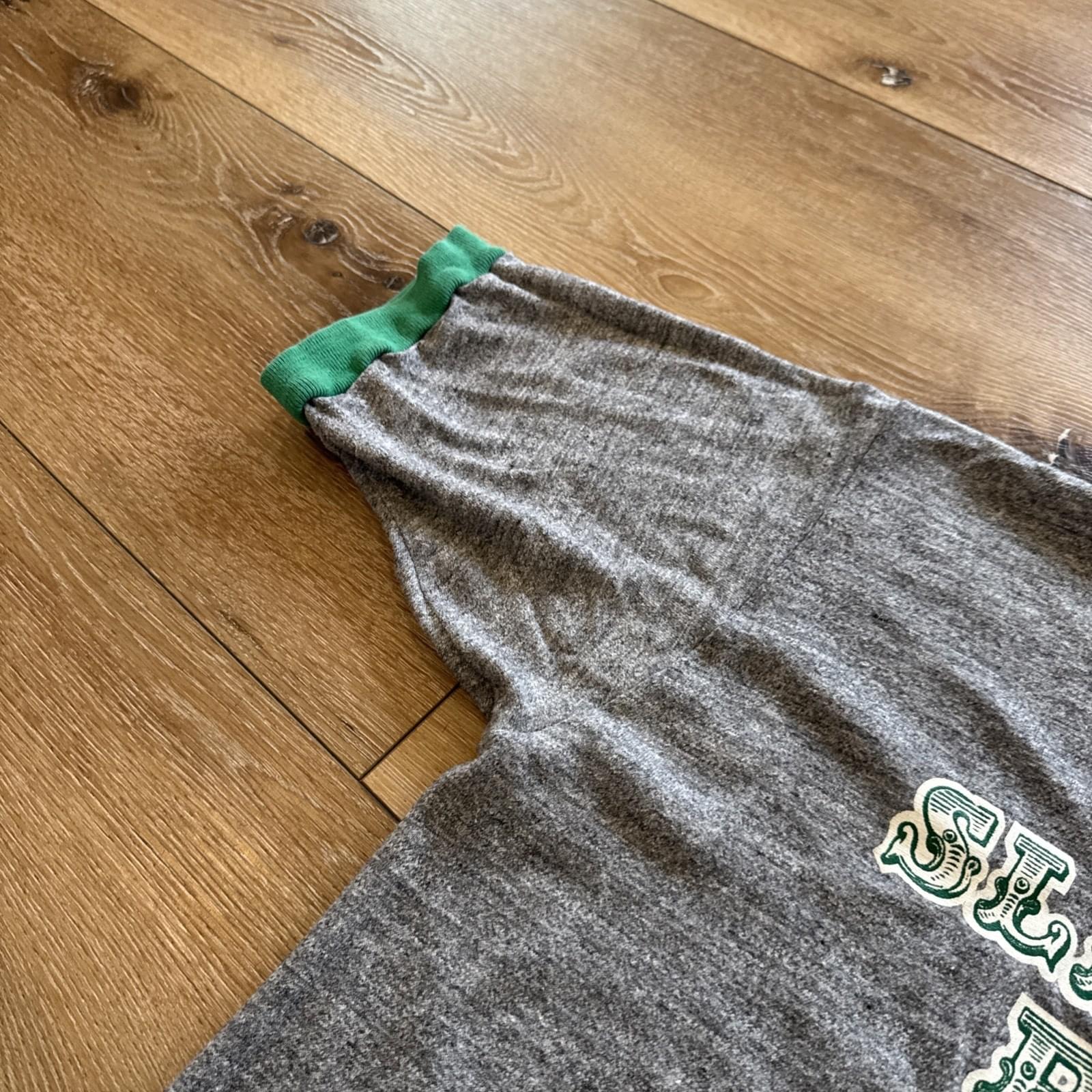 Vintage Slippery Rock Pride Shirt Mens L Ringer Russell Athletic 70s Gray