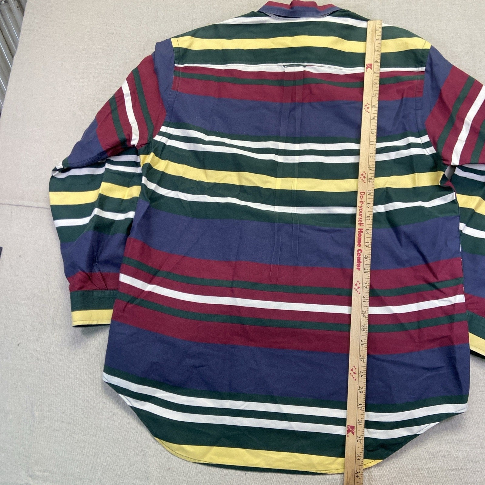 Vintage Nautica Men's L Colorblock Striped Long Sleeve Button Down 90s Preppy