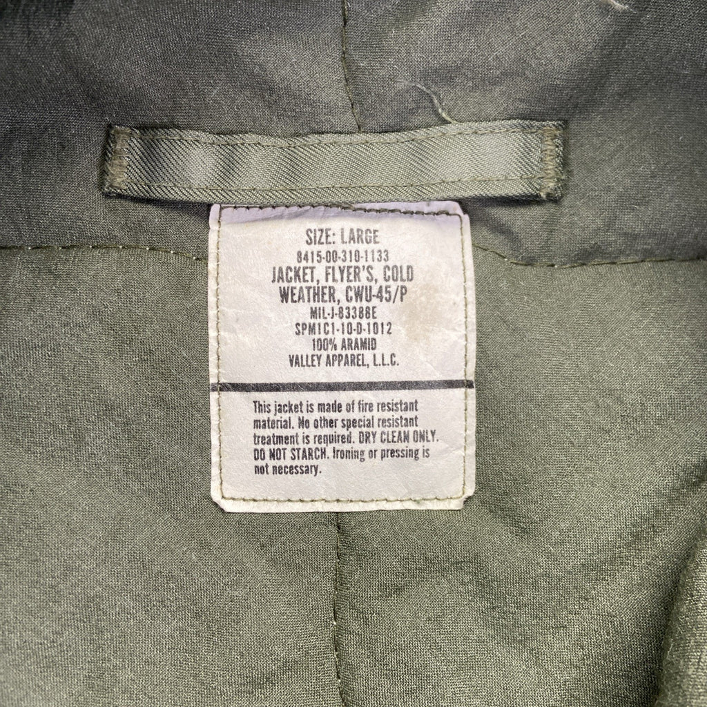 Military Jacket Mens L Flyer's Cold Weather CWU-45/P US Army Vintage
