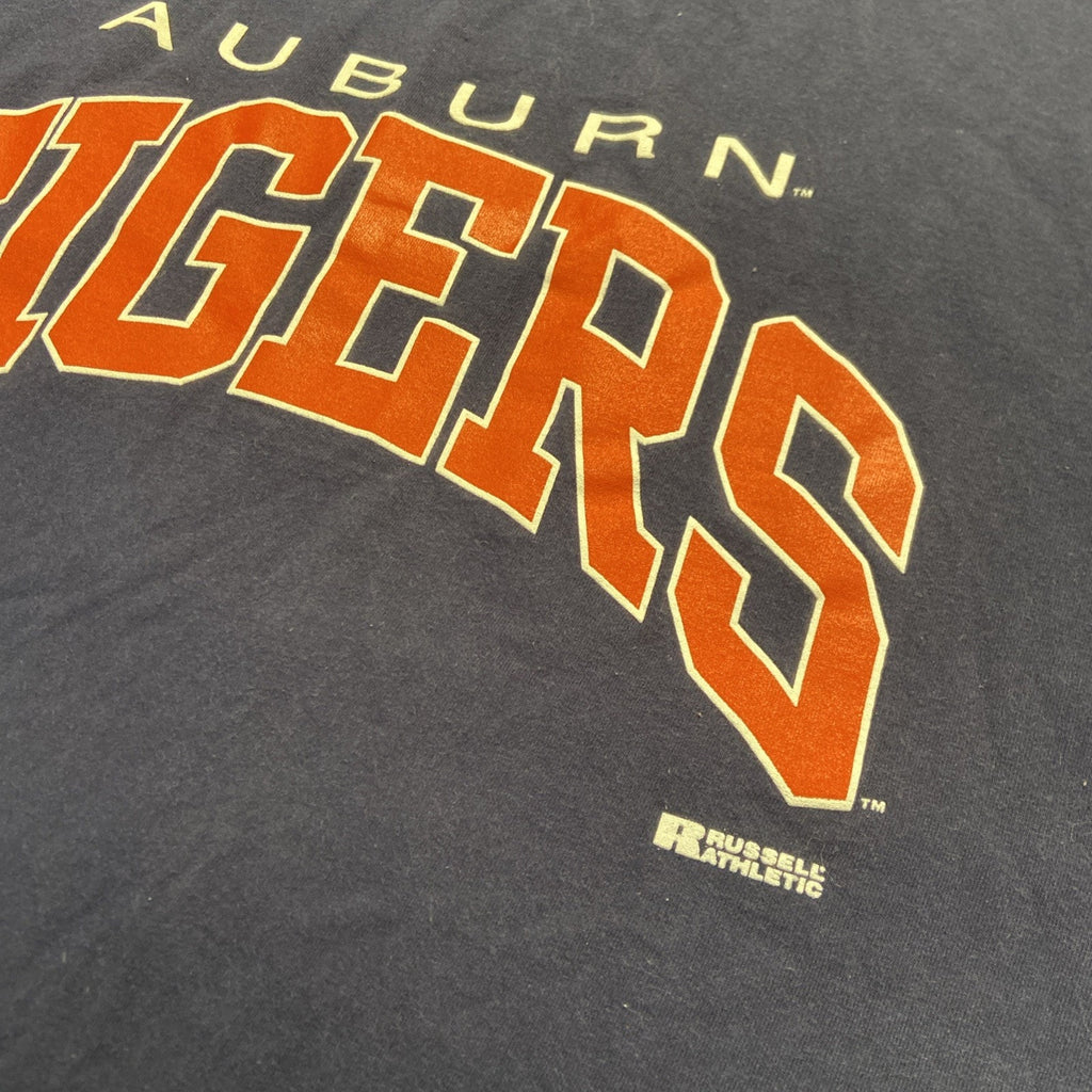 Vintage Auburn Tigers Shirt Mens L Blue Russell Athletic 90s Cotton