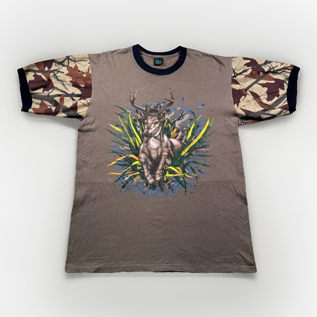 Vintage Deer Shirt Mens XL Camo Big Buck Hunting 90s Alabama Brown