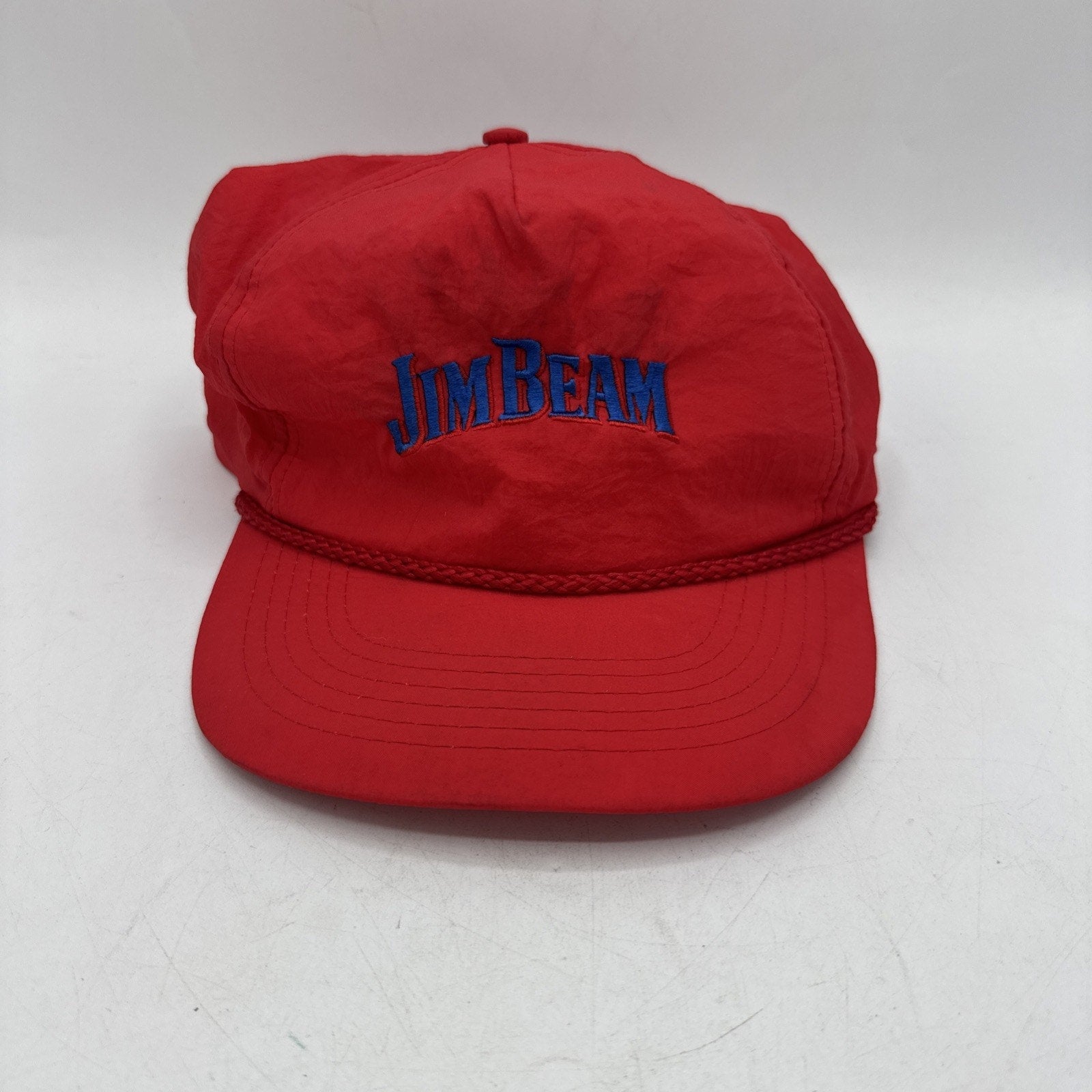Jim Bean Hat Adults Red Snapback Cap Vintage 90s 80s Alcohol