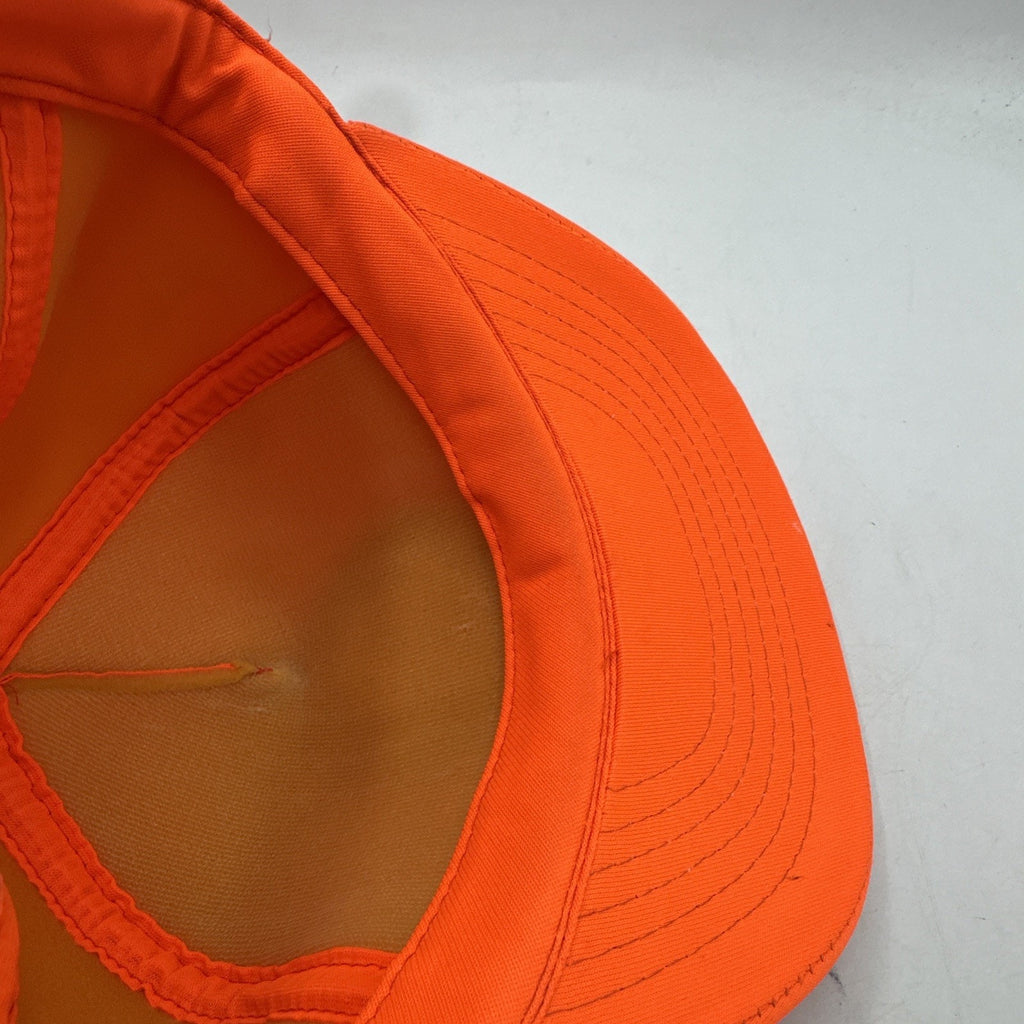 Vintage Trucker Hat Adults WOW Patch Hunting 80s 90s Safety Orange