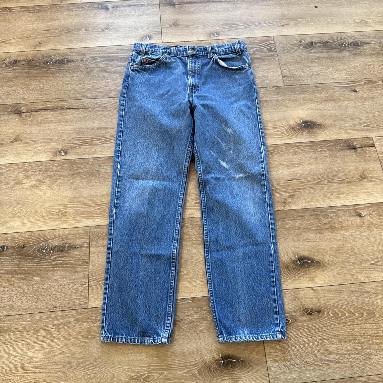 Vintage Levis 505 Jeans Mens 32 x 29 Denim Regular Fit Straight Leg Orange Tab
