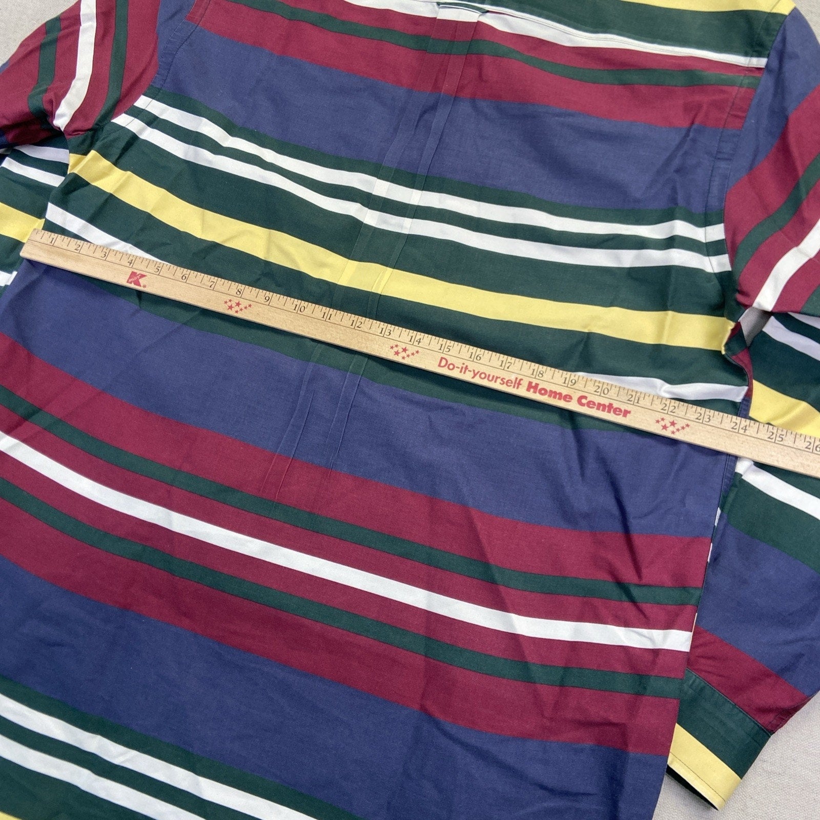 Vintage Nautica Men's L Colorblock Striped Long Sleeve Button Down 90s Preppy