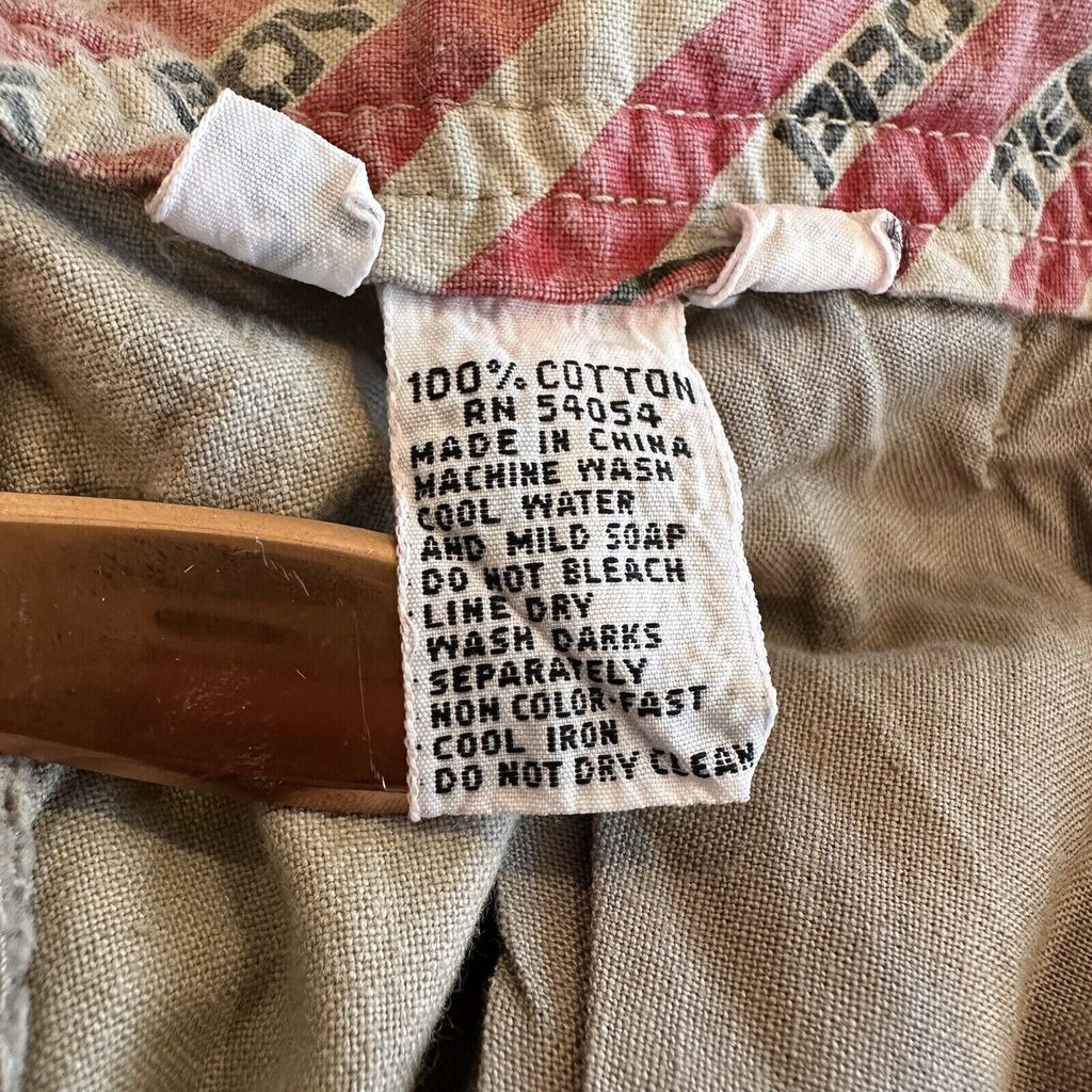 Vintage Bugle Boy Pants Men's 30 x 32 Tapered Leg Cargo 90s Beige Cotton