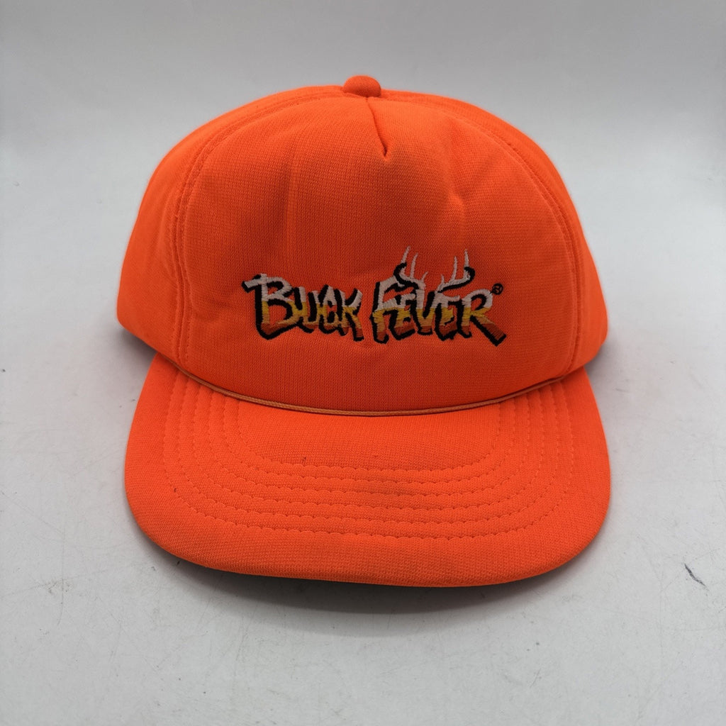 Vintage Buck Fever Hat Adults SnapBack Safety Orange 90s Deer Hunting Youngan