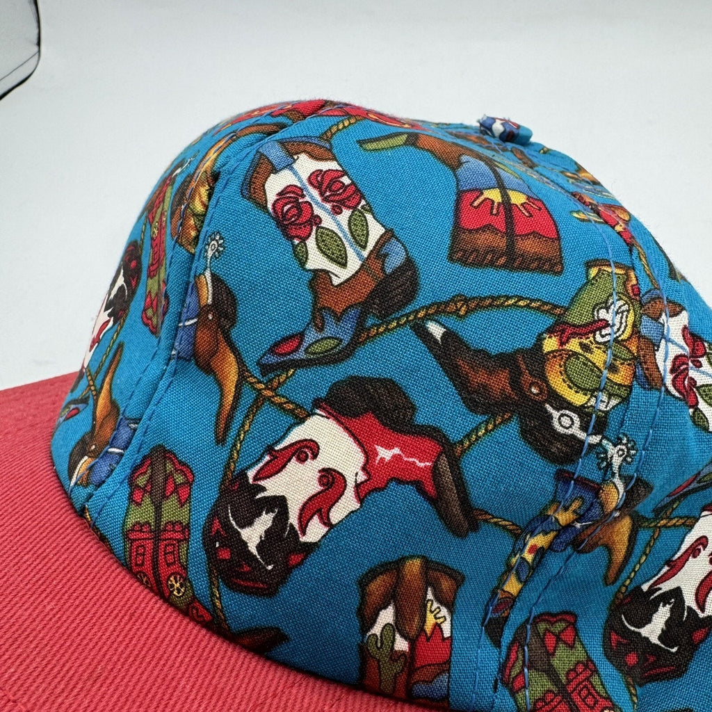 Cowboy Boots Hat Unisex Snapback AOP Western Rodeo Cap 90s Vintage