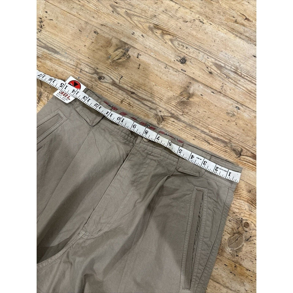 Vintage Bugle Boy Pants Men's 30 x 32 Tapered Leg Cargo 90s Beige Cotton