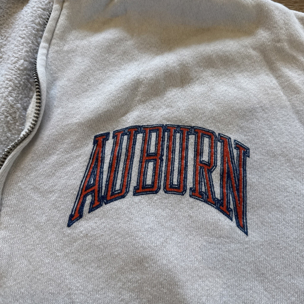 Vintage Auburn Tigers Sweatshirt Mens S White Cotto Fleece Hoodie 80s War Eagle