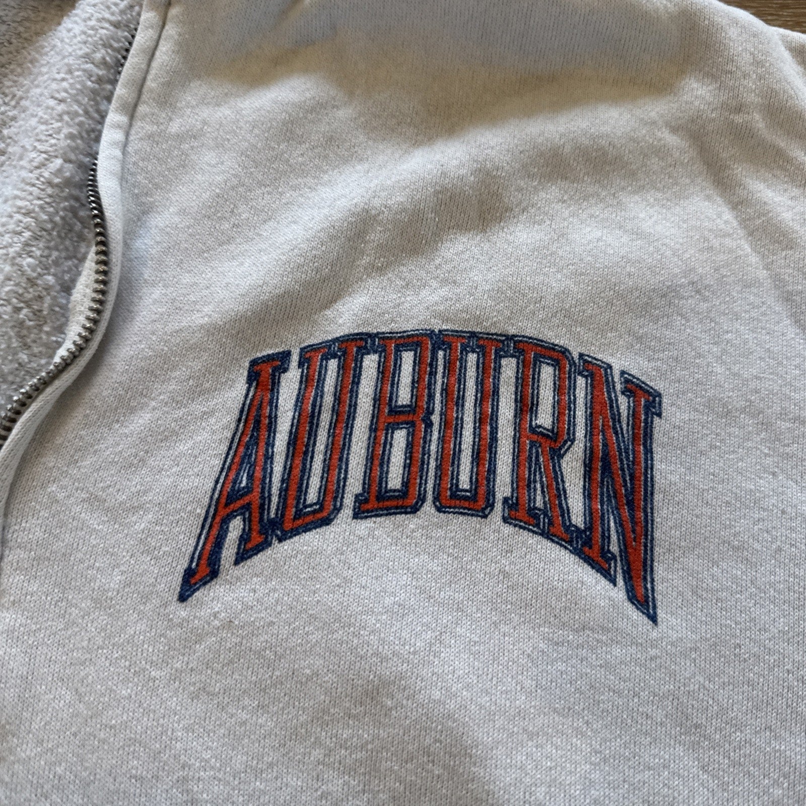 Vintage Auburn Tigers Sweatshirt Mens S White Cotto Fleece Hoodie 80s War Eagle