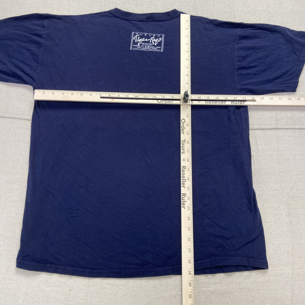 Vintage Auburn Tigers Shirt Mens XL Russell Athletic Blue Rags 90s War Eagle