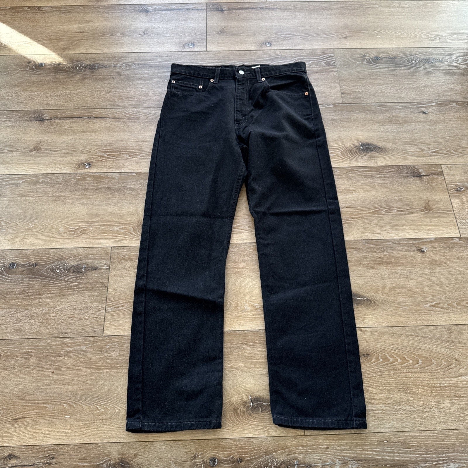 Vintage Levis 505 Jeans Mens 33 x 30 Black Denim 90s Regular Fit Straight