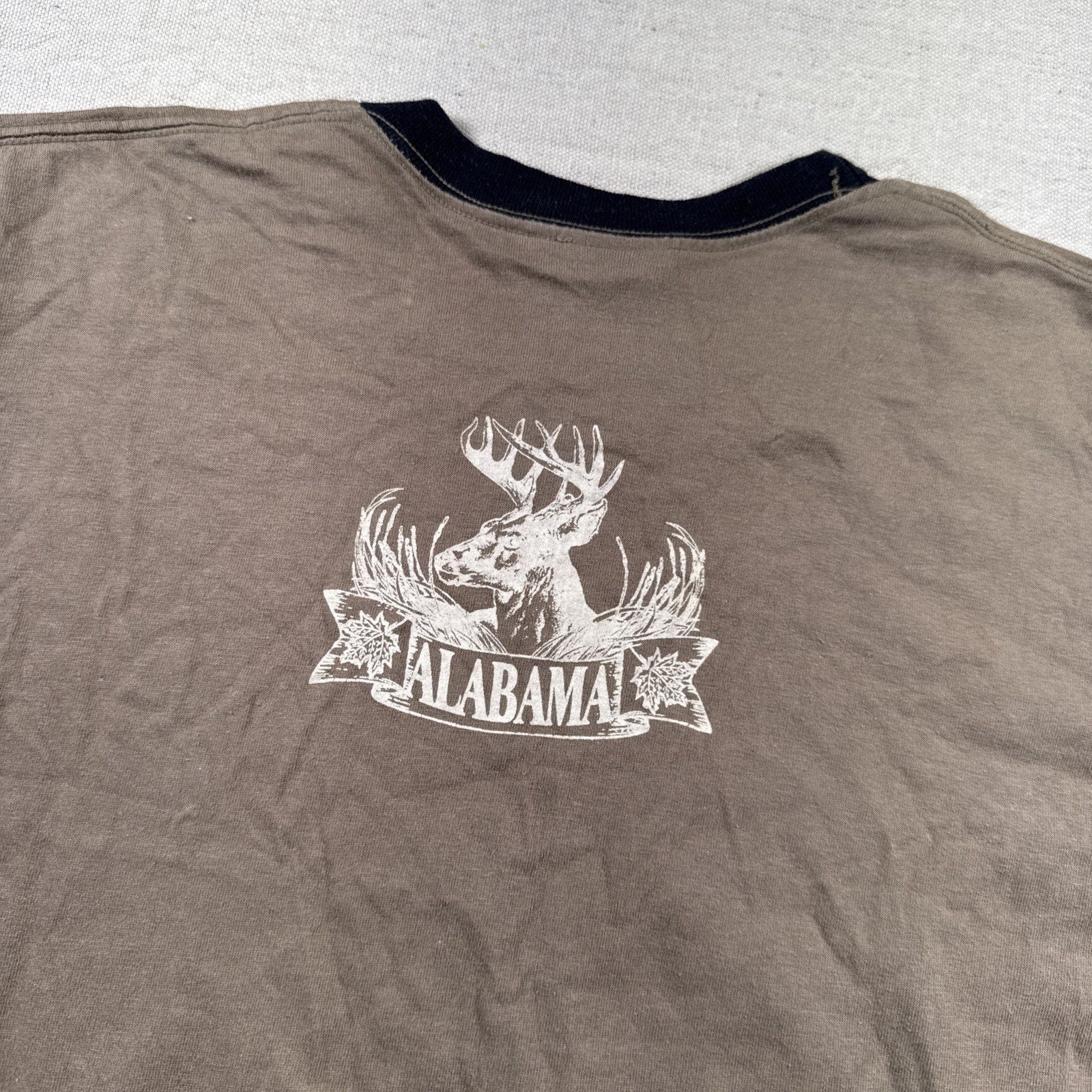 Vintage Deer Shirt Mens XL Camo Big Buck Hunting 90s Alabama Brown