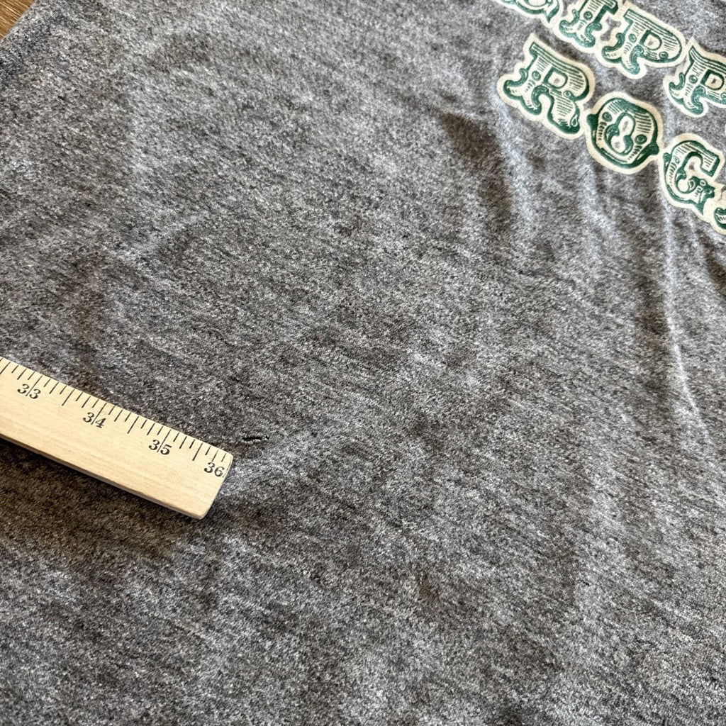 Vintage Slippery Rock Pride Shirt Mens L Ringer Russell Athletic 70s Gray