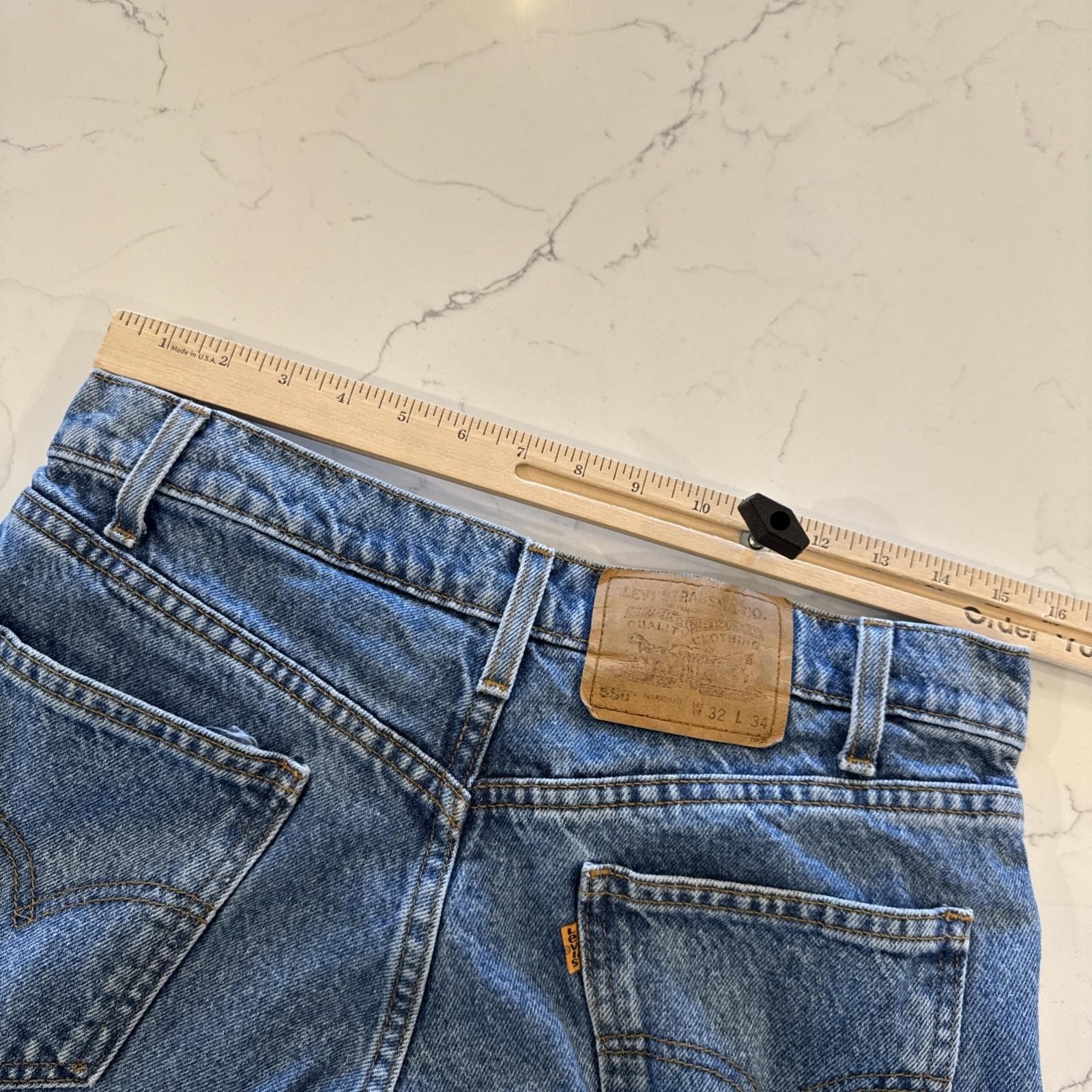Vintage Levis 550 Jeans Mens 32 x 34 Relaxed Fit Denim Tapered Leg Orange Tab